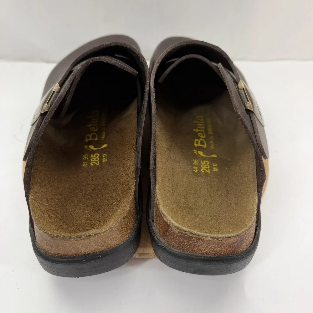 Vintage Birkenstock Betula Charleston Mens 11 Brown Leather Clogs Strap Back
